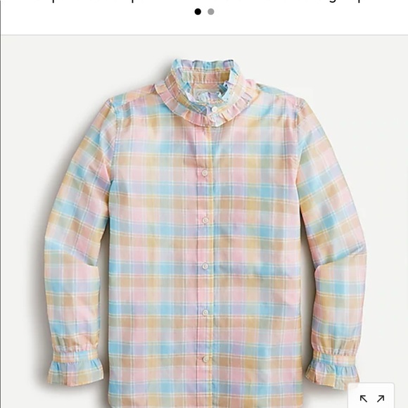 COPY - JCrew Ruffle Collar Button Down Blouse - Picture 4 of 5